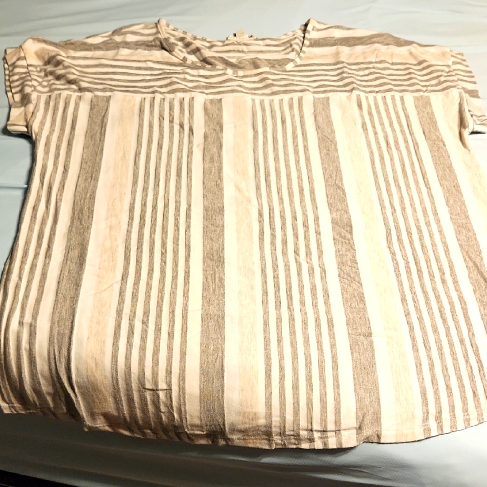 Striped Short Sleeved Top Size 3X